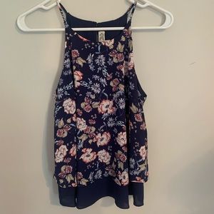 super cute summer floral womens tank top size small!